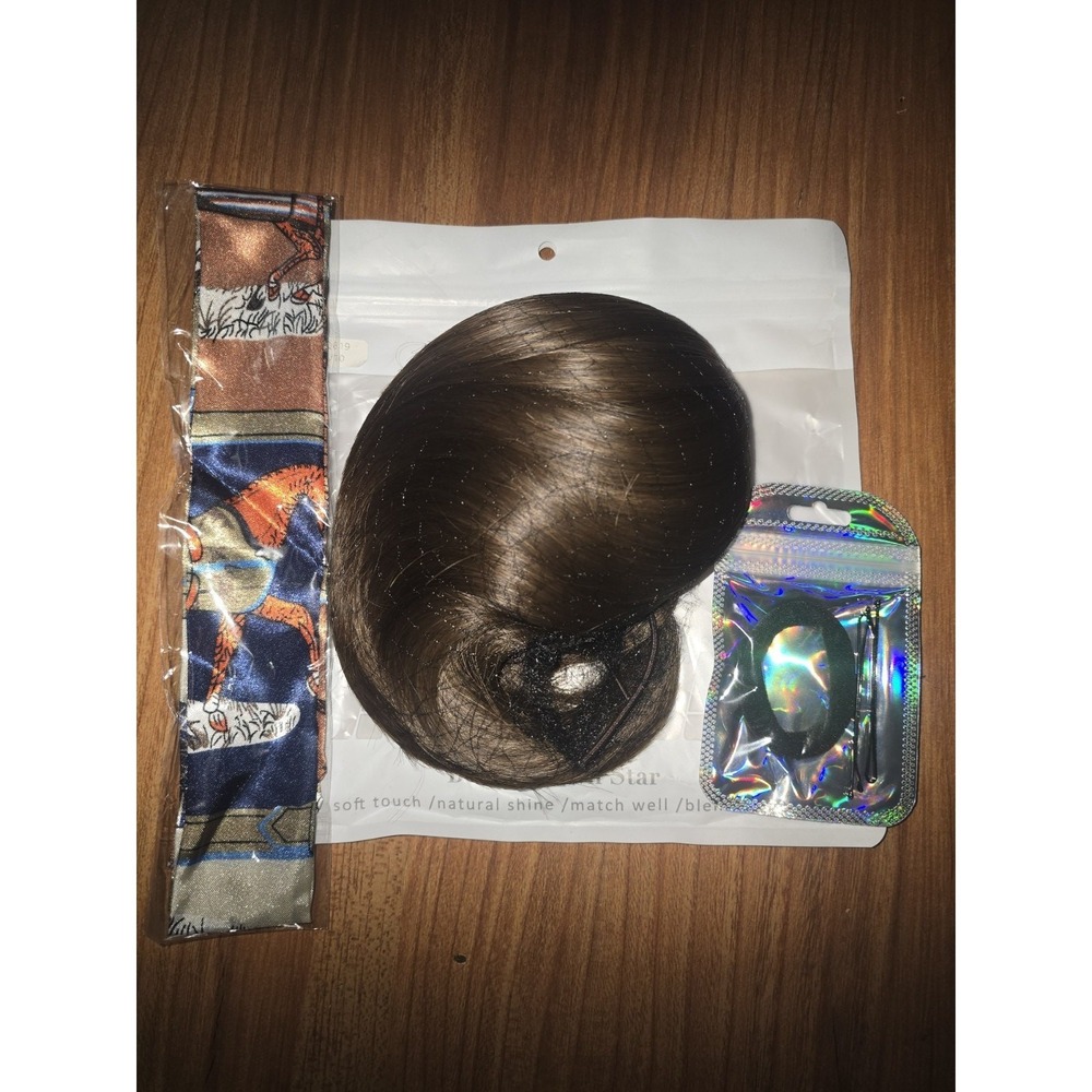 BARSDAR Drawstring Hair Extensions - Straight Brown Hair Bun, Ponytail s10